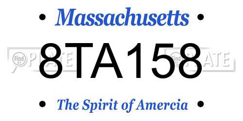 8TA158 Massachusetts License Plate