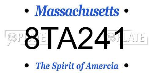 8TA241 Massachusetts License Plate