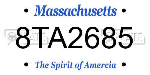 8TA2685 Massachusetts License Plate