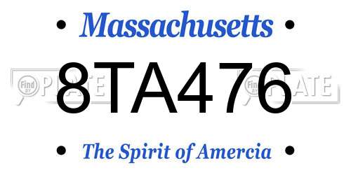 8TA476 Massachusetts License Plate