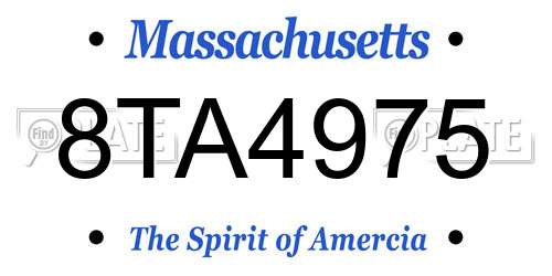 8TA4975 Massachusetts License Plate