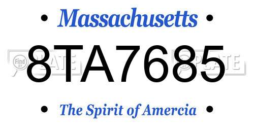 8TA7685 Massachusetts License Plate