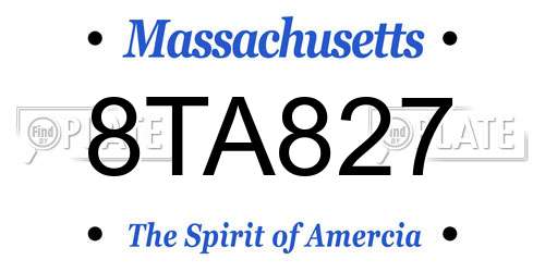 8TA827 Massachusetts License Plate