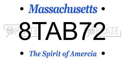 8TAB72 Massachusetts License Plate