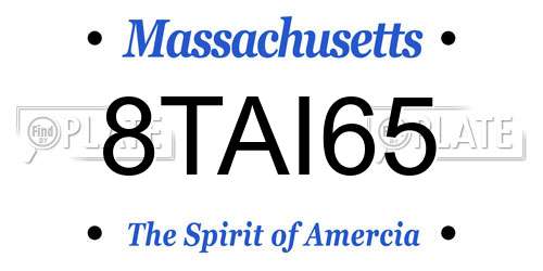 8TAI65 Massachusetts License Plate