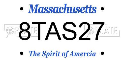 8TAS27 Massachusetts License Plate