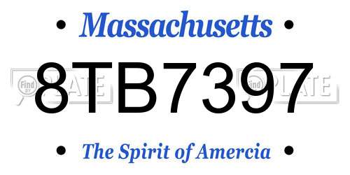 8TB7397 Massachusetts License Plate