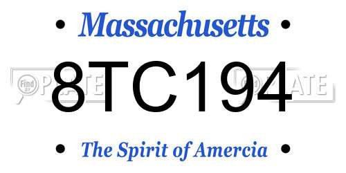 8TC194 Massachusetts License Plate