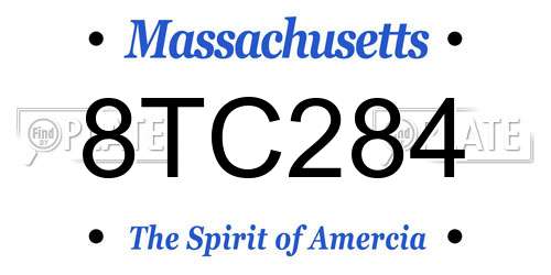 8TC284 Massachusetts License Plate