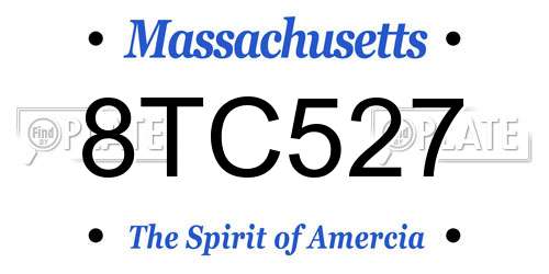 8TC527 Massachusetts License Plate