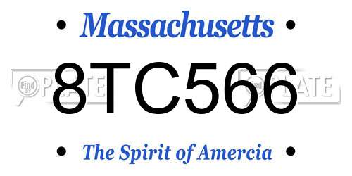 8TC566 Massachusetts License Plate