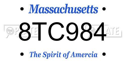 8TC984 Massachusetts License Plate