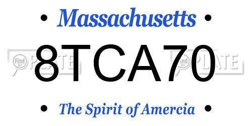 8TCA70 Massachusetts License Plate