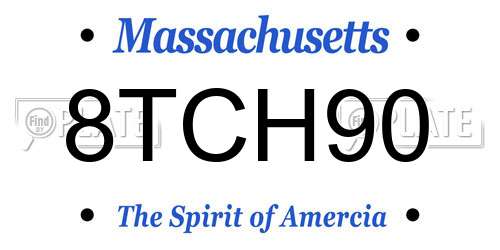 8TCH90 Massachusetts License Plate