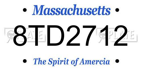 8TD2712 Massachusetts License Plate