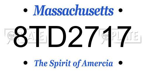8TD2717 Massachusetts License Plate
