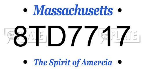 8TD7717 Massachusetts License Plate