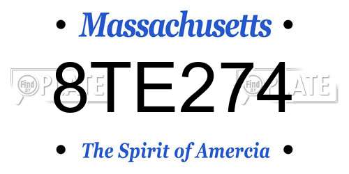 8TE274 Massachusetts License Plate