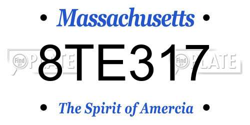 8TE317 Massachusetts License Plate
