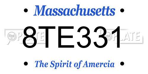 8TE331 Massachusetts License Plate