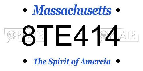 8TE414 Massachusetts License Plate