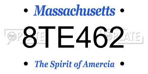 8TE462 Massachusetts License Plate