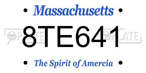 8TE641 Massachusetts License Plate