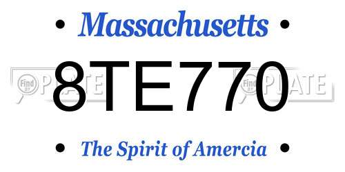 8TE770 Massachusetts License Plate