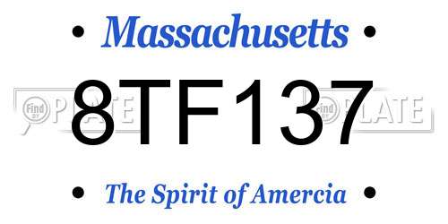 8TF137 Massachusetts License Plate