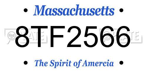 8TF2566 Massachusetts License Plate