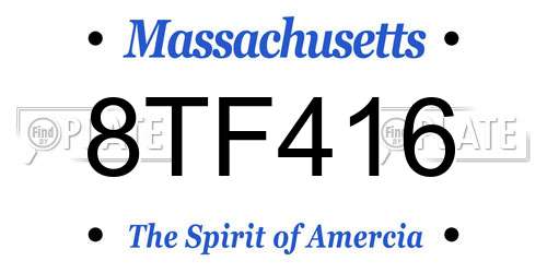 8TF416 Massachusetts License Plate