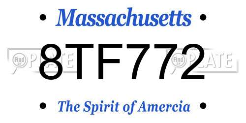 8TF772 Massachusetts License Plate
