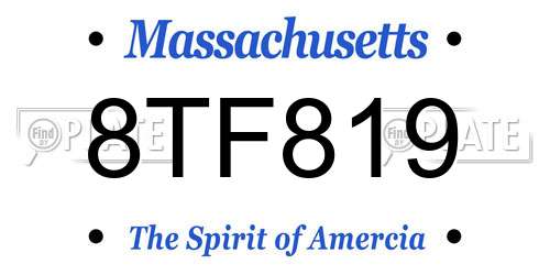 8TF819 Massachusetts License Plate