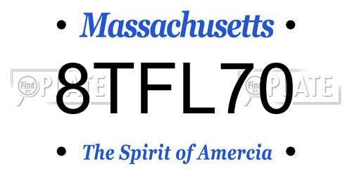 8TFL70 Massachusetts License Plate