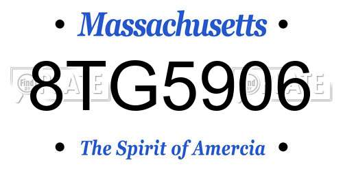 8TG5906 Massachusetts License Plate