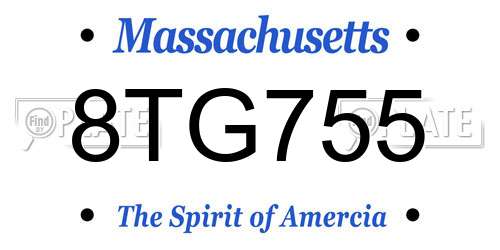 8TG755 Massachusetts License Plate