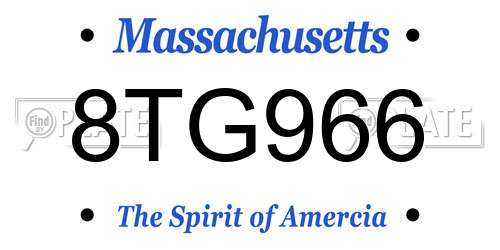 8TG966 Massachusetts License Plate