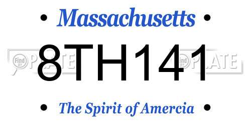 8TH141 Massachusetts License Plate