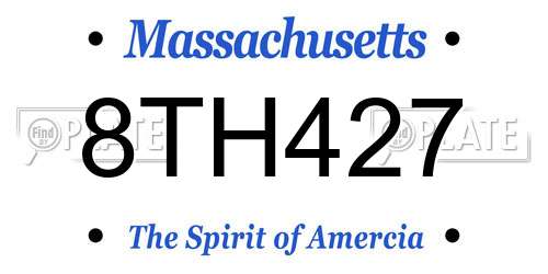 8TH427 Massachusetts License Plate