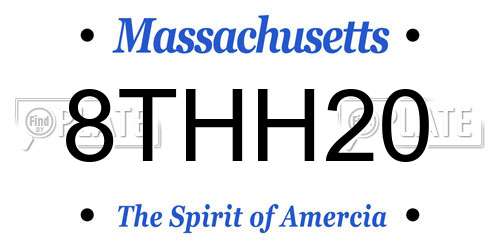 8THH20 Massachusetts License Plate