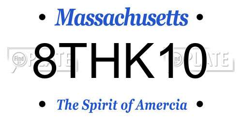 8THK10 Massachusetts License Plate