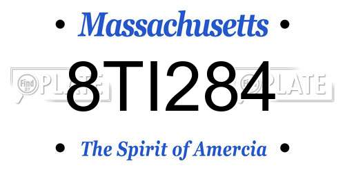 8TI284 Massachusetts License Plate