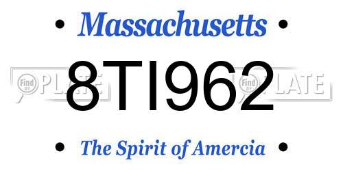 8TI962 Massachusetts License Plate