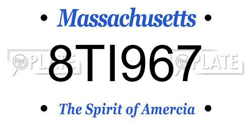 8TI967 Massachusetts License Plate