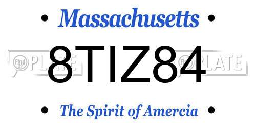 8TIZ84 Massachusetts License Plate