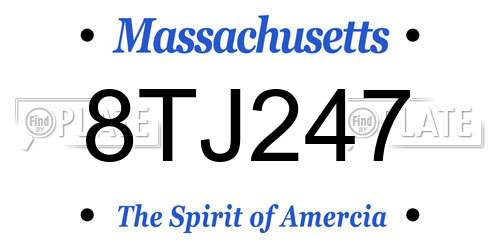 8TJ247 Massachusetts License Plate