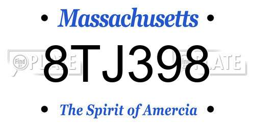 8TJ398 Massachusetts License Plate