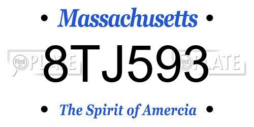 8TJ593 Massachusetts License Plate