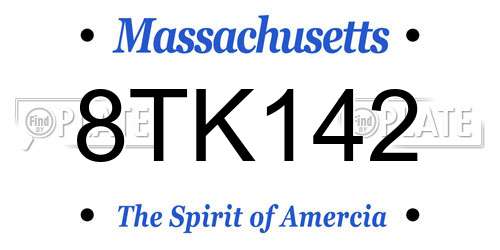 8TK142 Massachusetts License Plate
