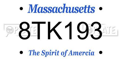 8TK193 Massachusetts License Plate